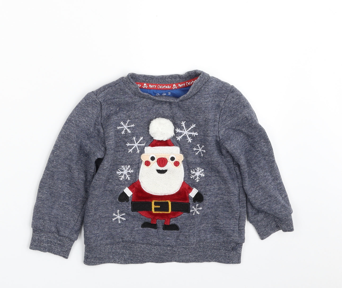F&F Boys Blue  Cotton Pullover Sweatshirt Size 3-4 Years  Pullover - Christmas