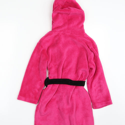 Monster High Girls Pink Solid 100% Polyester Top Robe Size 5 Years  Tie