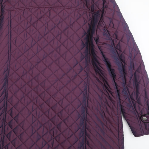 Marks and Spencer Womens Purple   Quilted Jacket Size 14  Zip