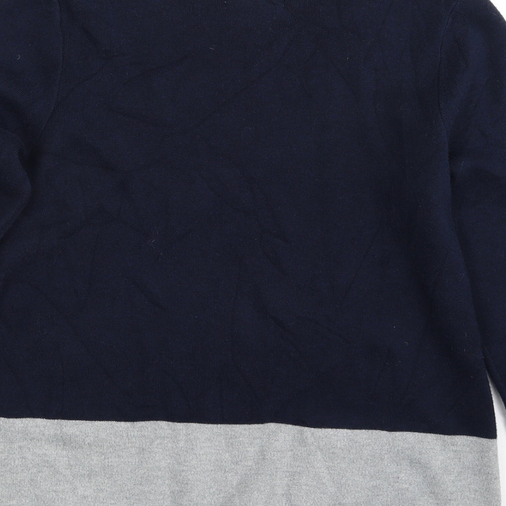 Christian Siriano Womens Blue Boat Neck  Cotton Tunic Jumper Size L