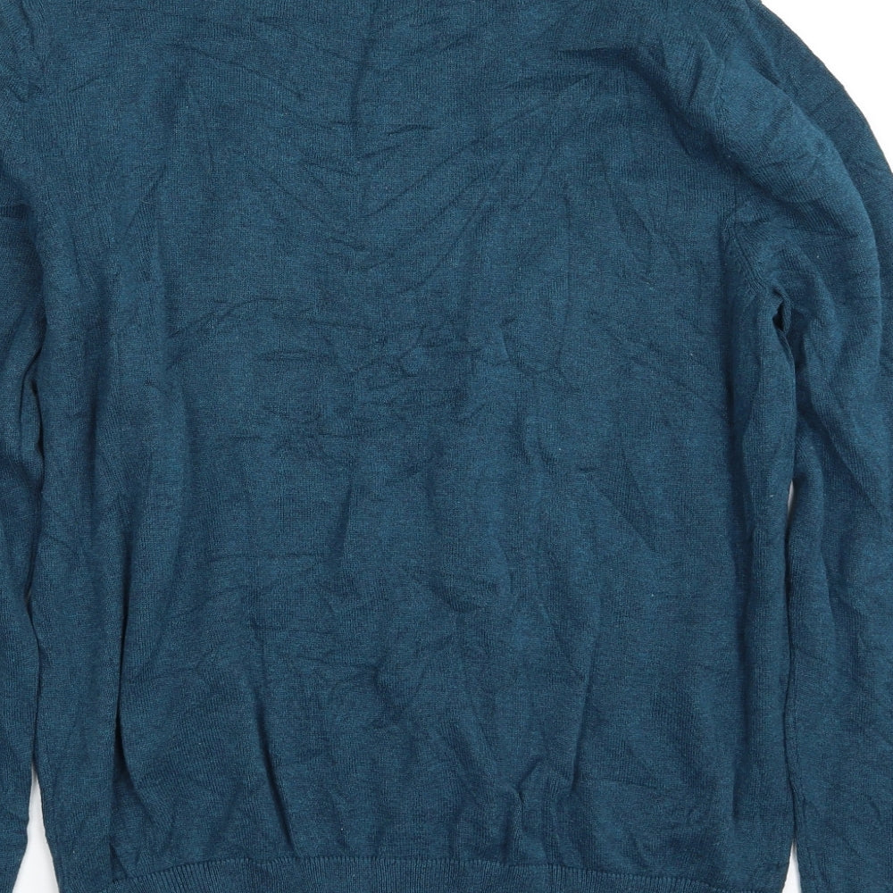 TU Mens Blue Crew Neck  Cotton Pullover Jumper Size S