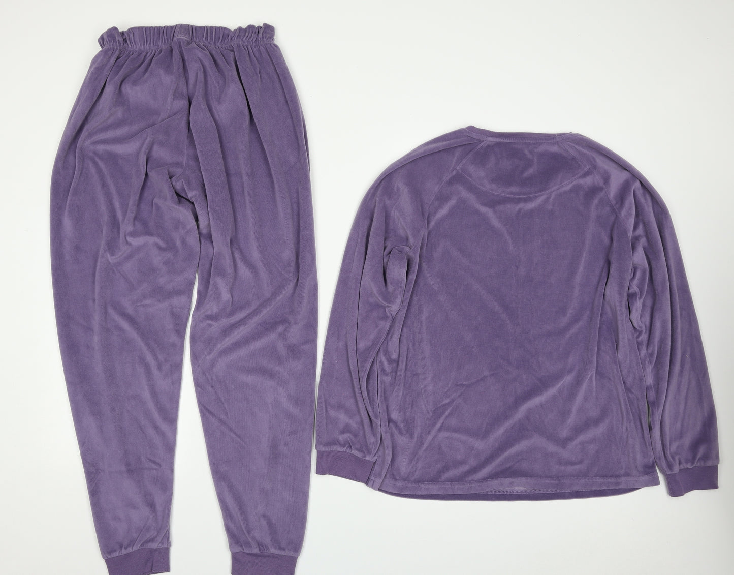 Primark Womens Purple Solid Polyester Top Pyjama Set Size 10   - Happiness