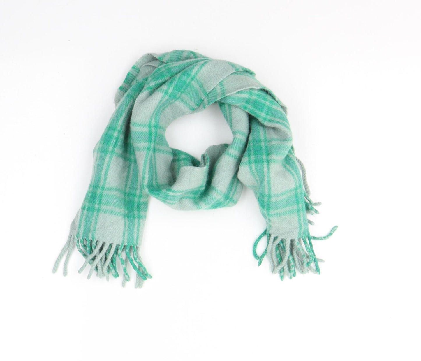Scottish Experience Unisex Green Plaid Wool  Scarf