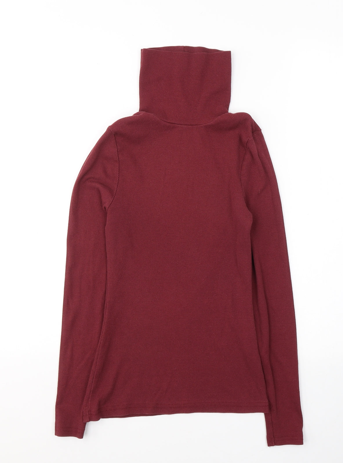 New Look Womens Red High Neck  Cotton Pullover Jumper Size 12