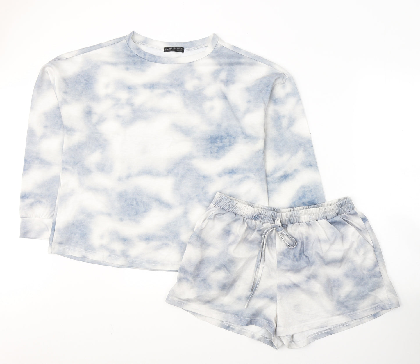 SheIn Womens Grey Plaid Polyester Capri Pyjama Set Size L   - TIE DYE