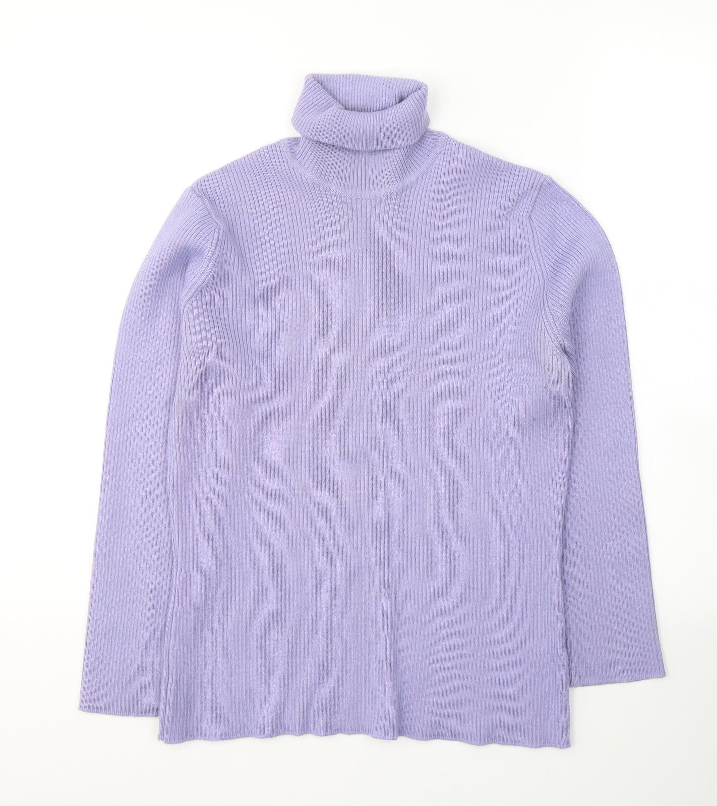 Marks and Spencer Womens Purple Roll Neck  Wool Pullover Jumper Size 16