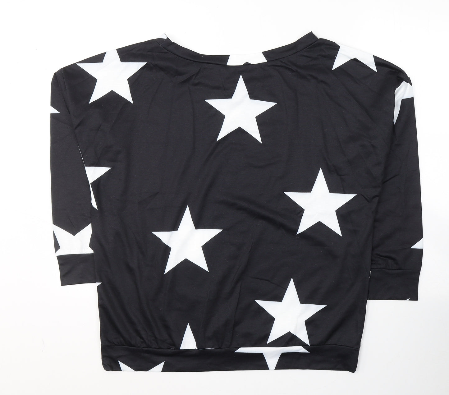 SheIn Womens Beige Round Neck Geometric Polyester Pullover Jumper Size L   - Stars