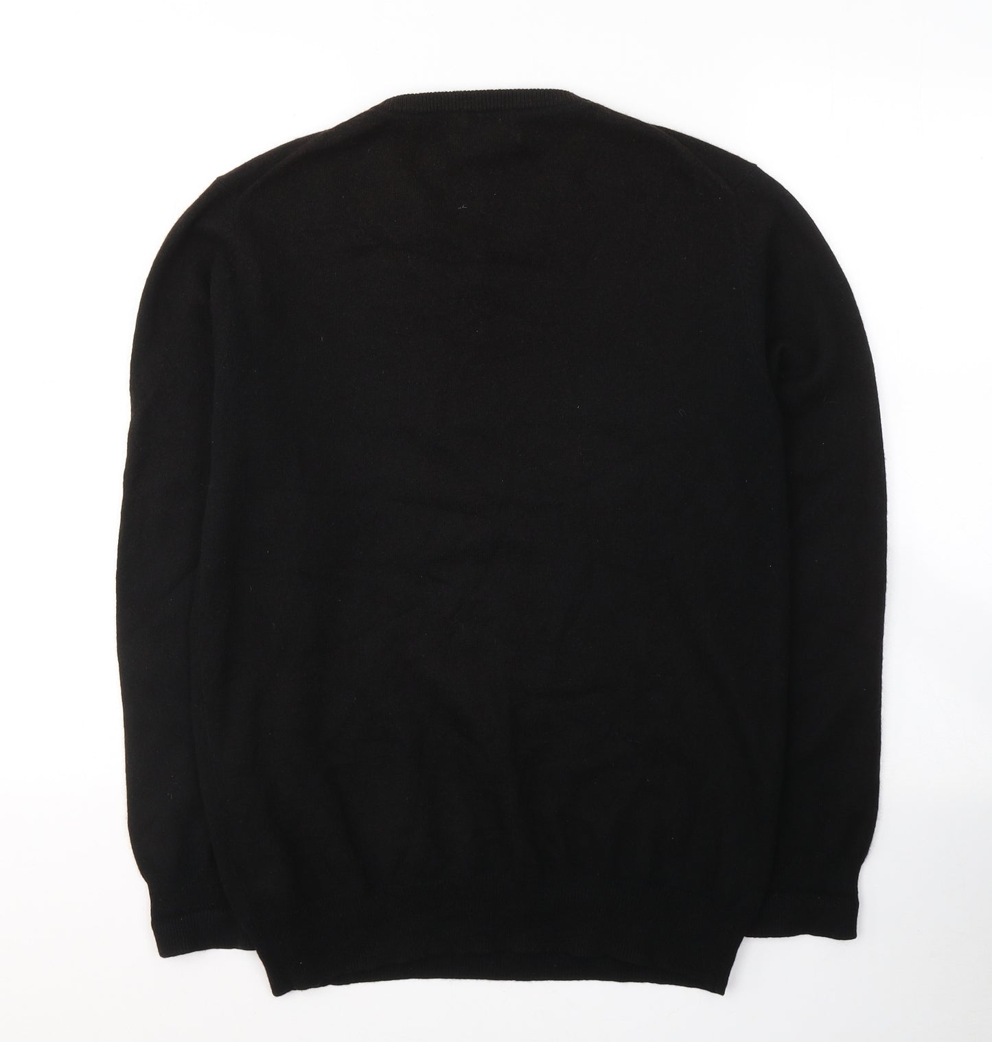 F&F Mens Black V-Neck  Acrylic Pullover Jumper Size M