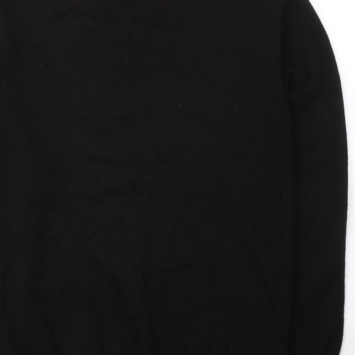F&F Mens Black V-Neck  Acrylic Pullover Jumper Size M