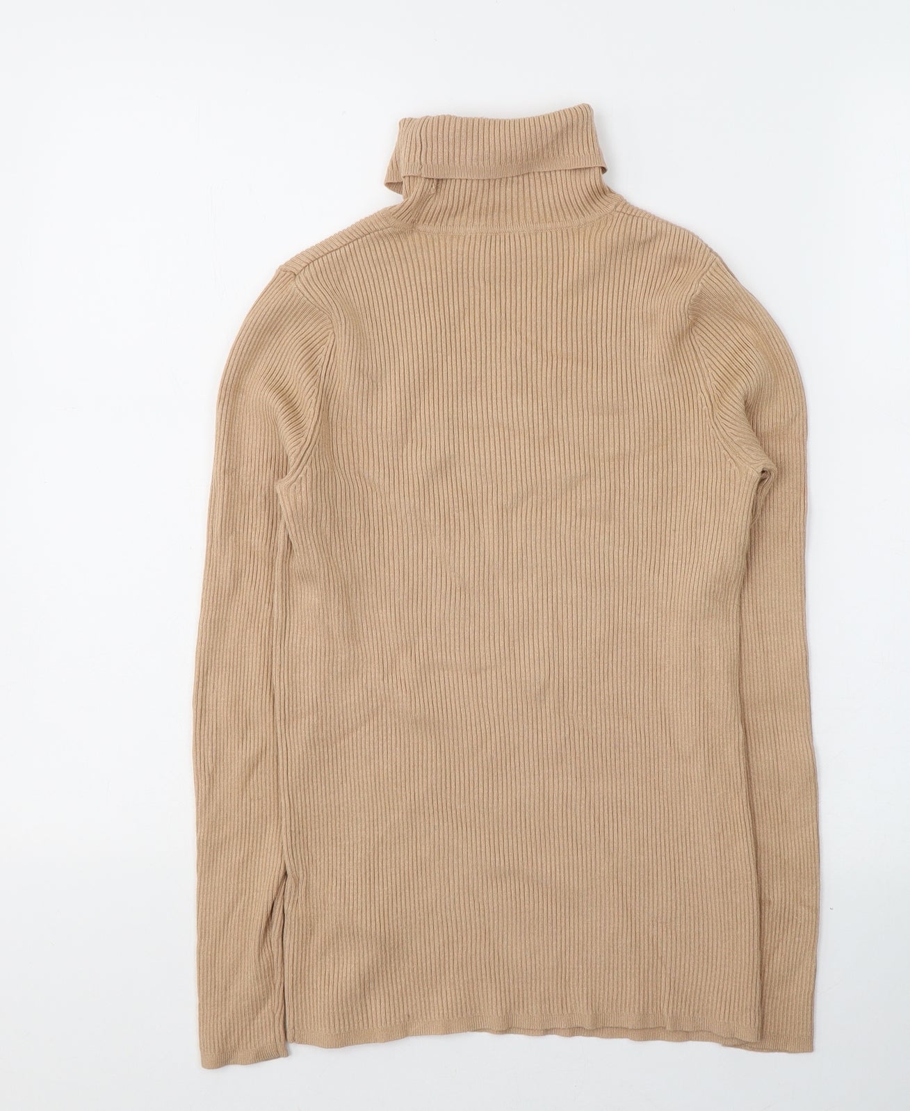 Marks and Spencer Womens Beige Roll Neck  Viscose Pullover Jumper Size 10