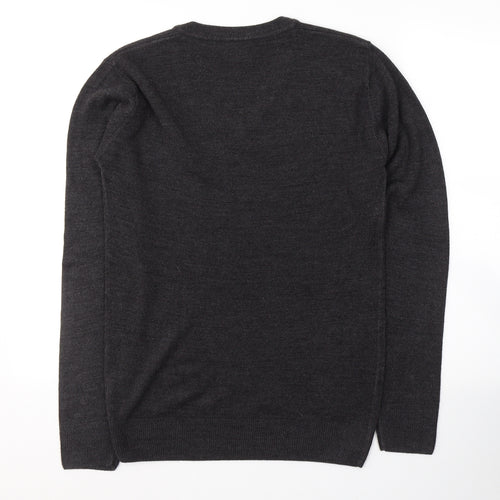 Matalan Mens Brown V-Neck  Acrylic Pullover Jumper Size S