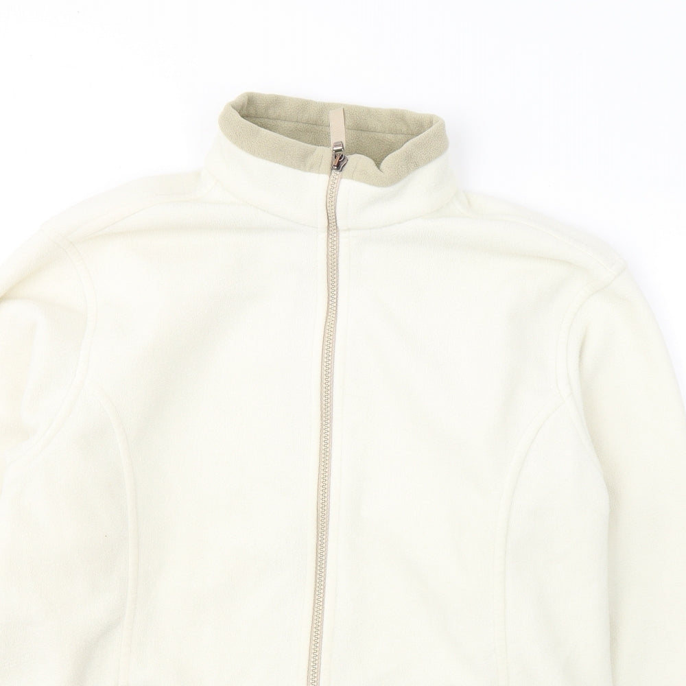 Marks and Spencer Womens Ivory  Polyester Full Zip Sweatshirt Size 16  Zip