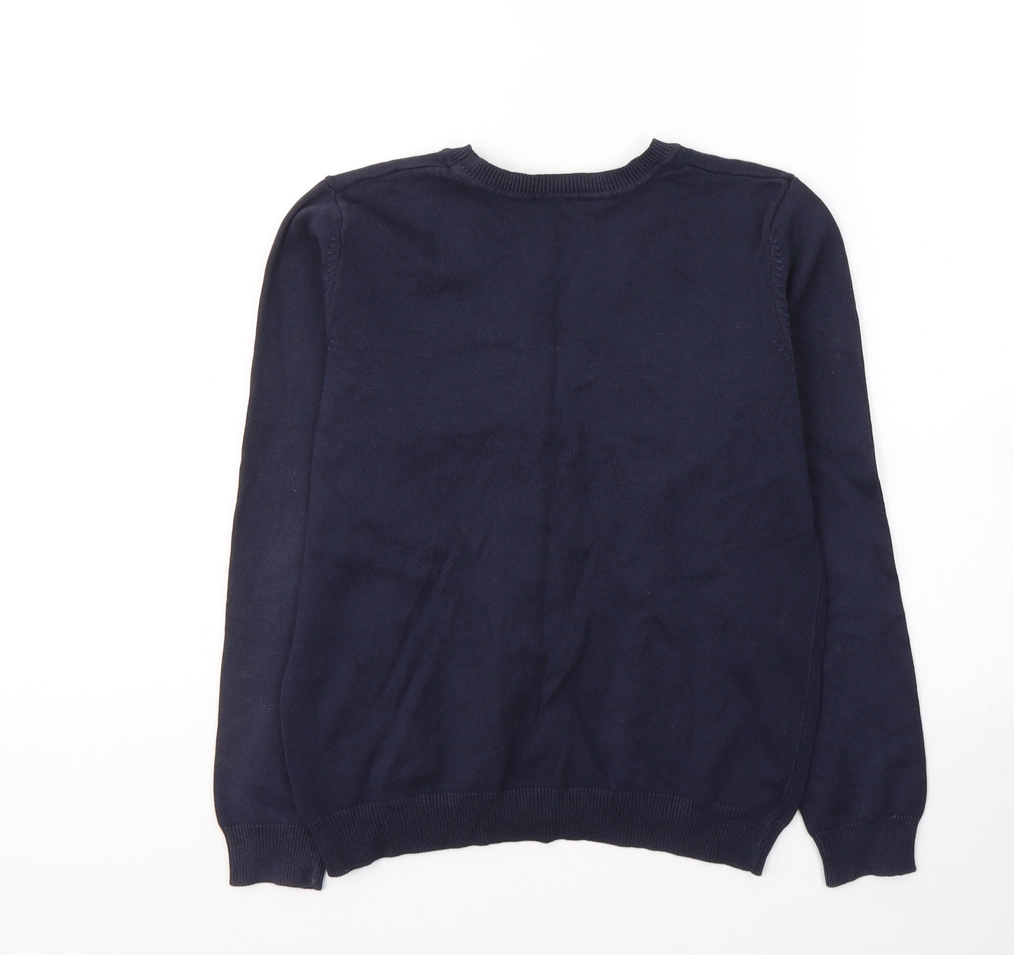 George Girls Blue V-Neck  Cotton Cardigan Jumper Size 9-10 Years  Button