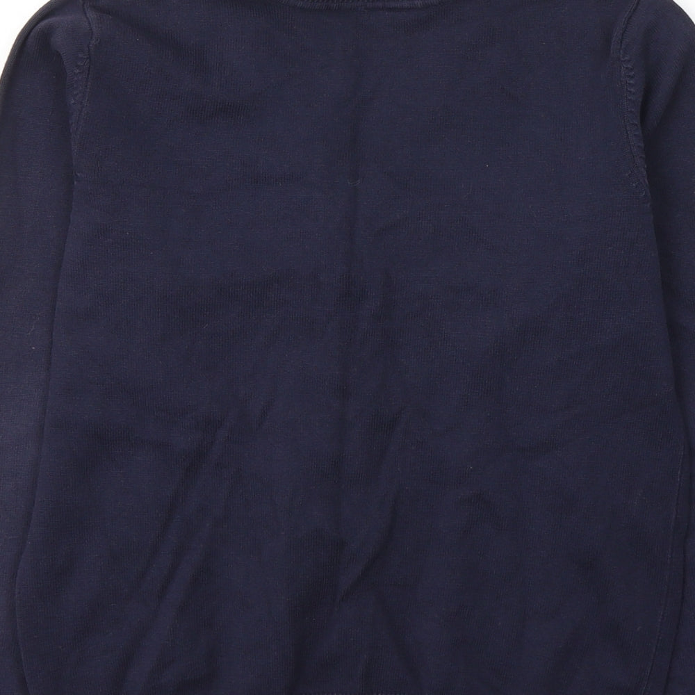 George Girls Blue V-Neck  Cotton Cardigan Jumper Size 9-10 Years  Button