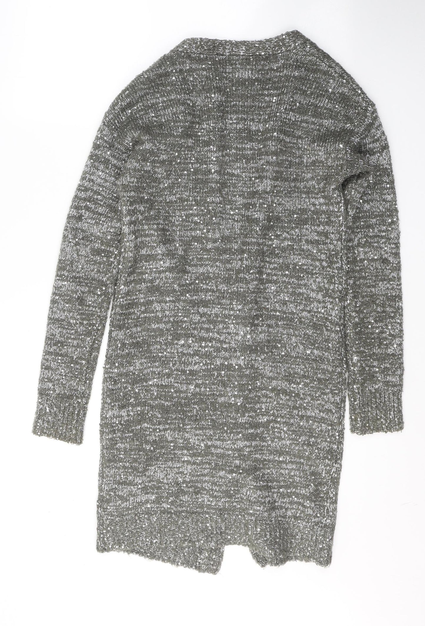 NEXT Womens Grey V-Neck  Polyester Cardigan Jumper Size 8