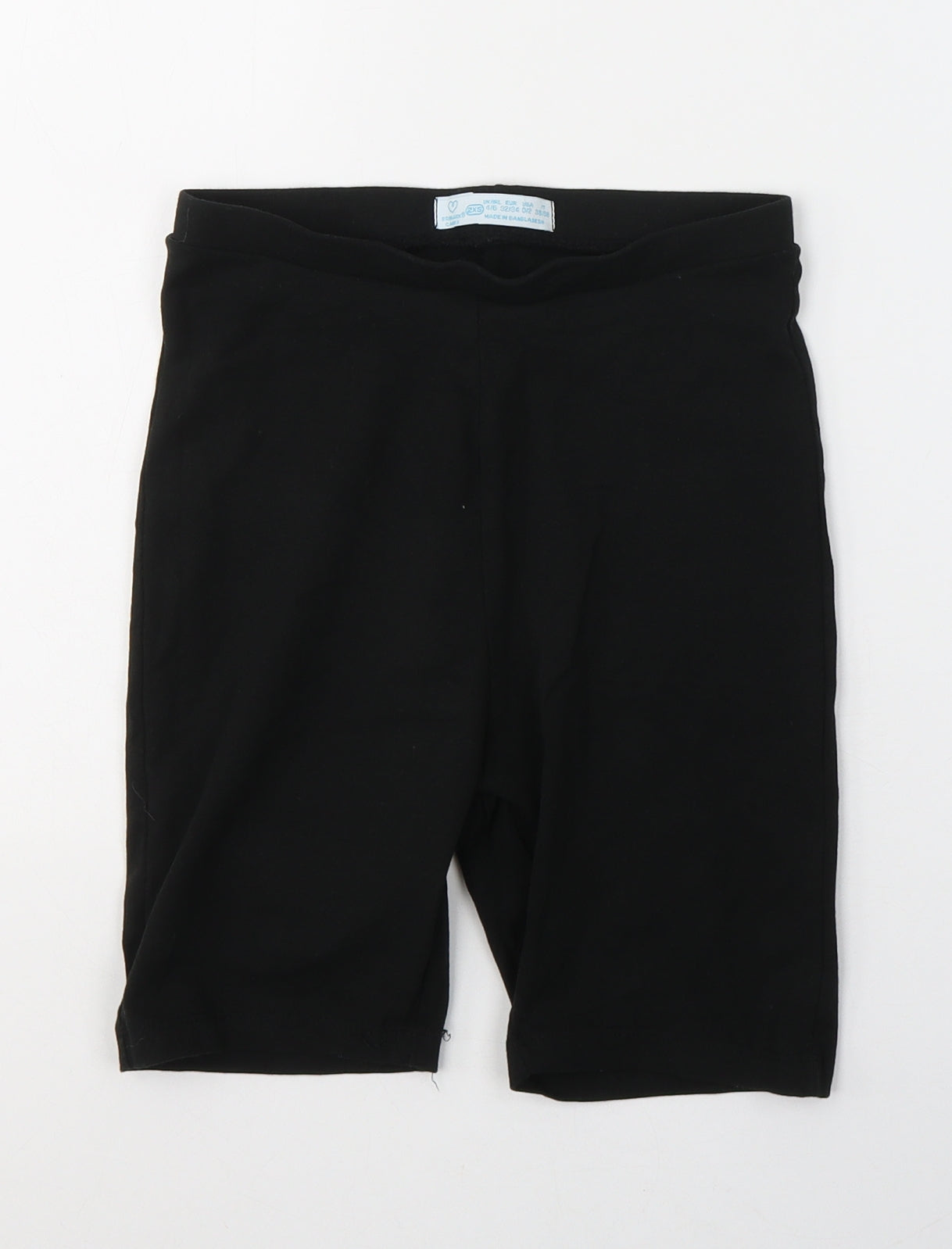 Primark Womens Black  Cotton Sweat Shorts Size 6 L7 in Extra-Slim Pull On
