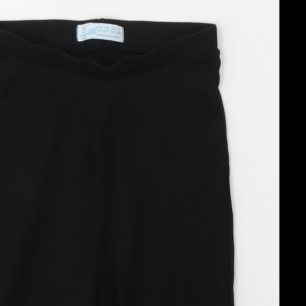 Primark Womens Black  Cotton Sweat Shorts Size 6 L7 in Extra-Slim Pull On