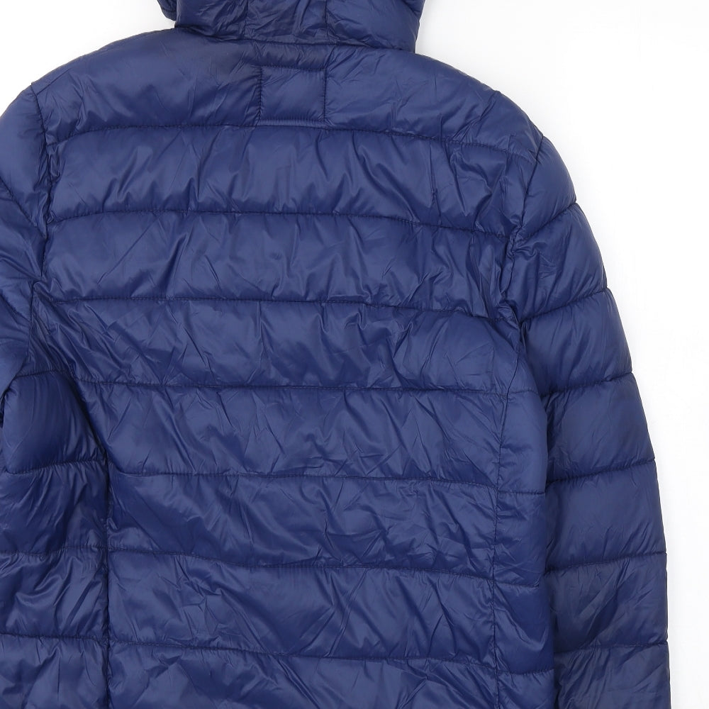 George Mens Blue   Puffer Jacket Coat Size L  Zip