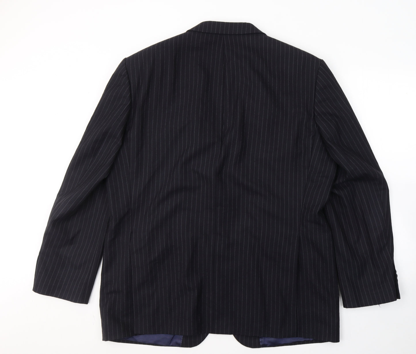 ZIGNONE Mens Black Striped Wool Jacket Suit Jacket Size 44