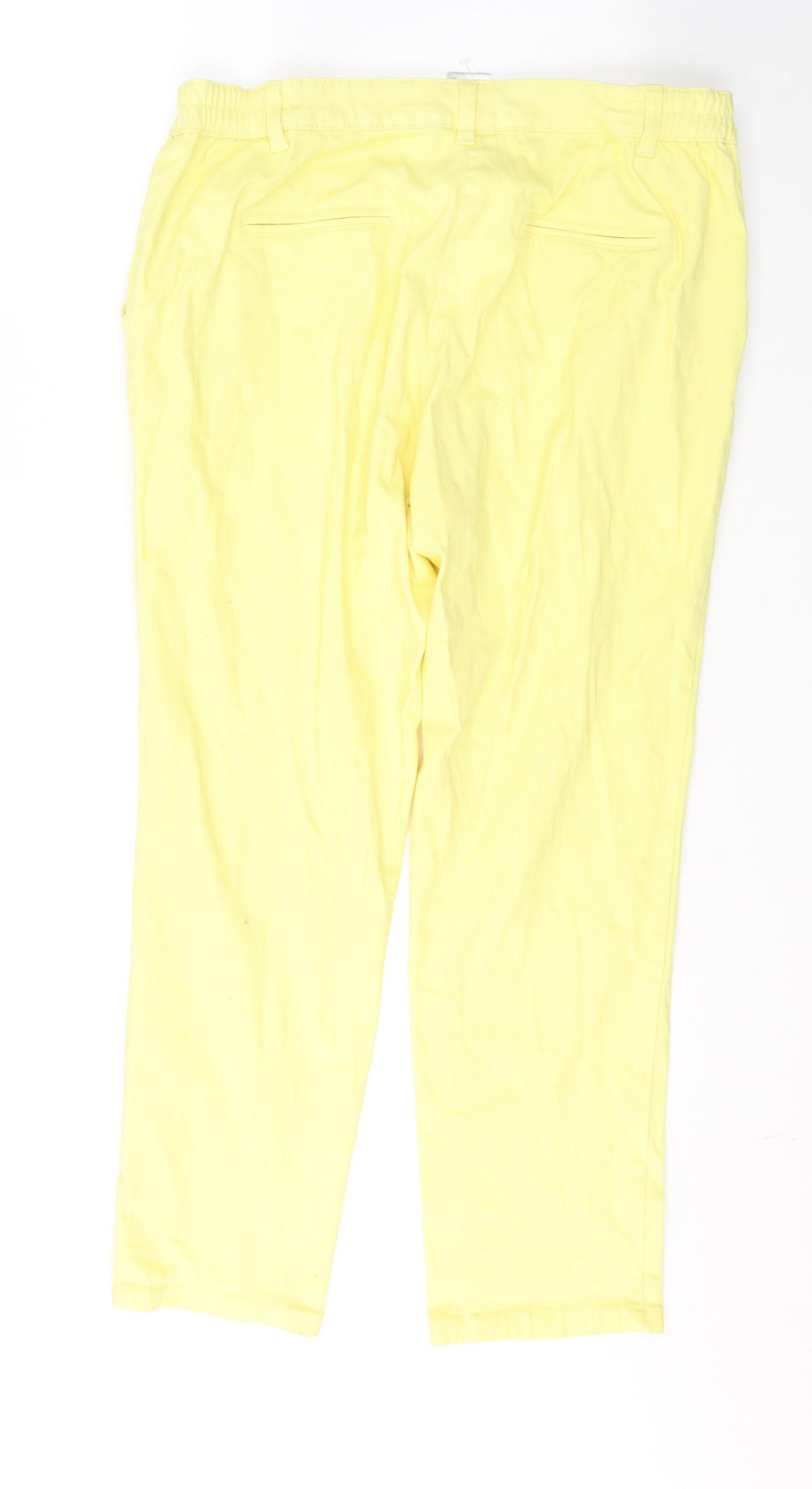 Damart Womens Yellow  Cotton Cropped Jeans Size 16 L25 in Regular Button