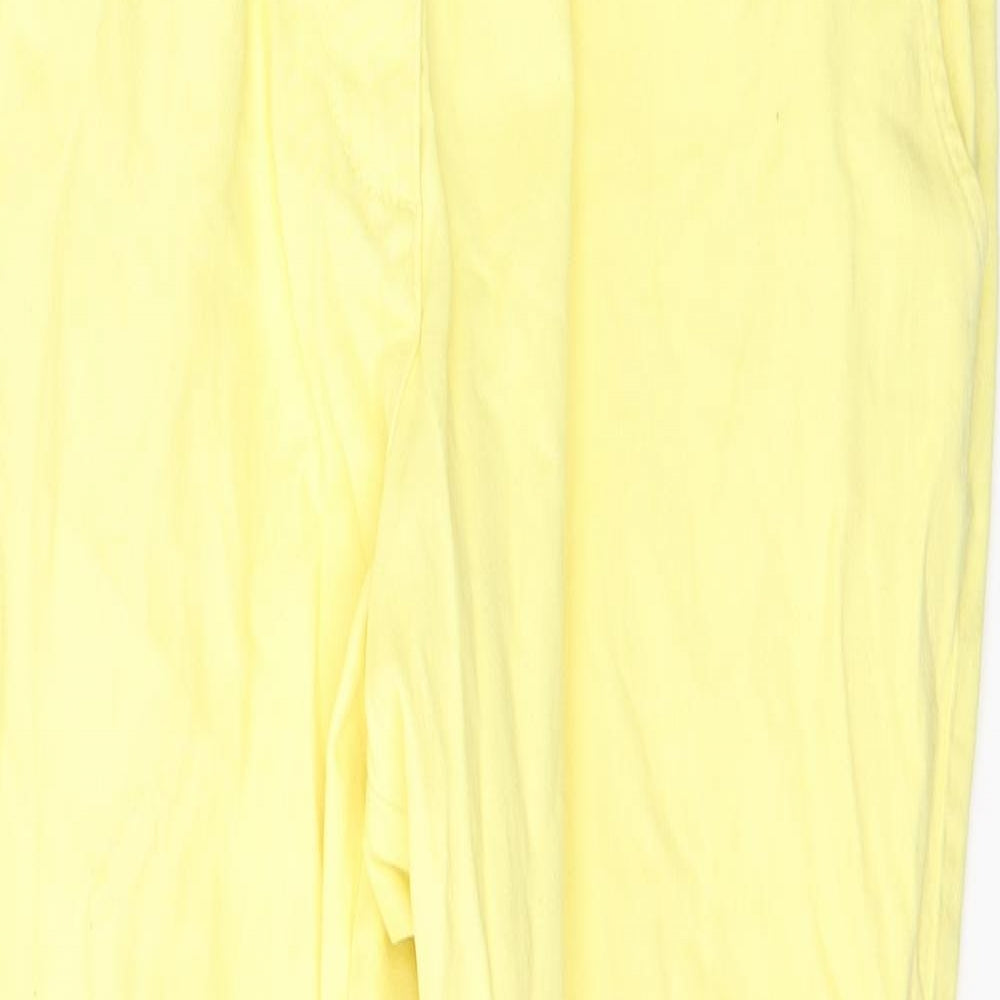 Damart Womens Yellow  Cotton Cropped Jeans Size 16 L25 in Regular Button
