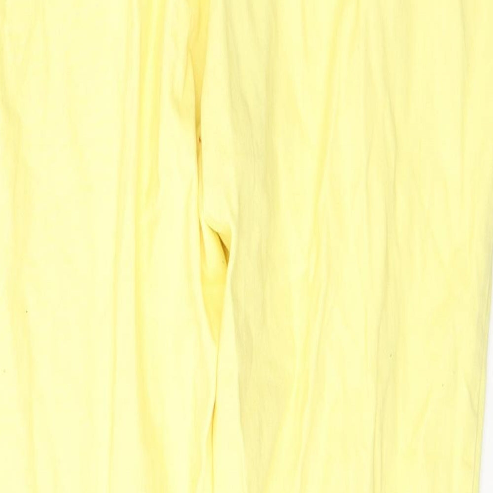 Damart Womens Yellow  Cotton Cropped Jeans Size 16 L25 in Regular Button