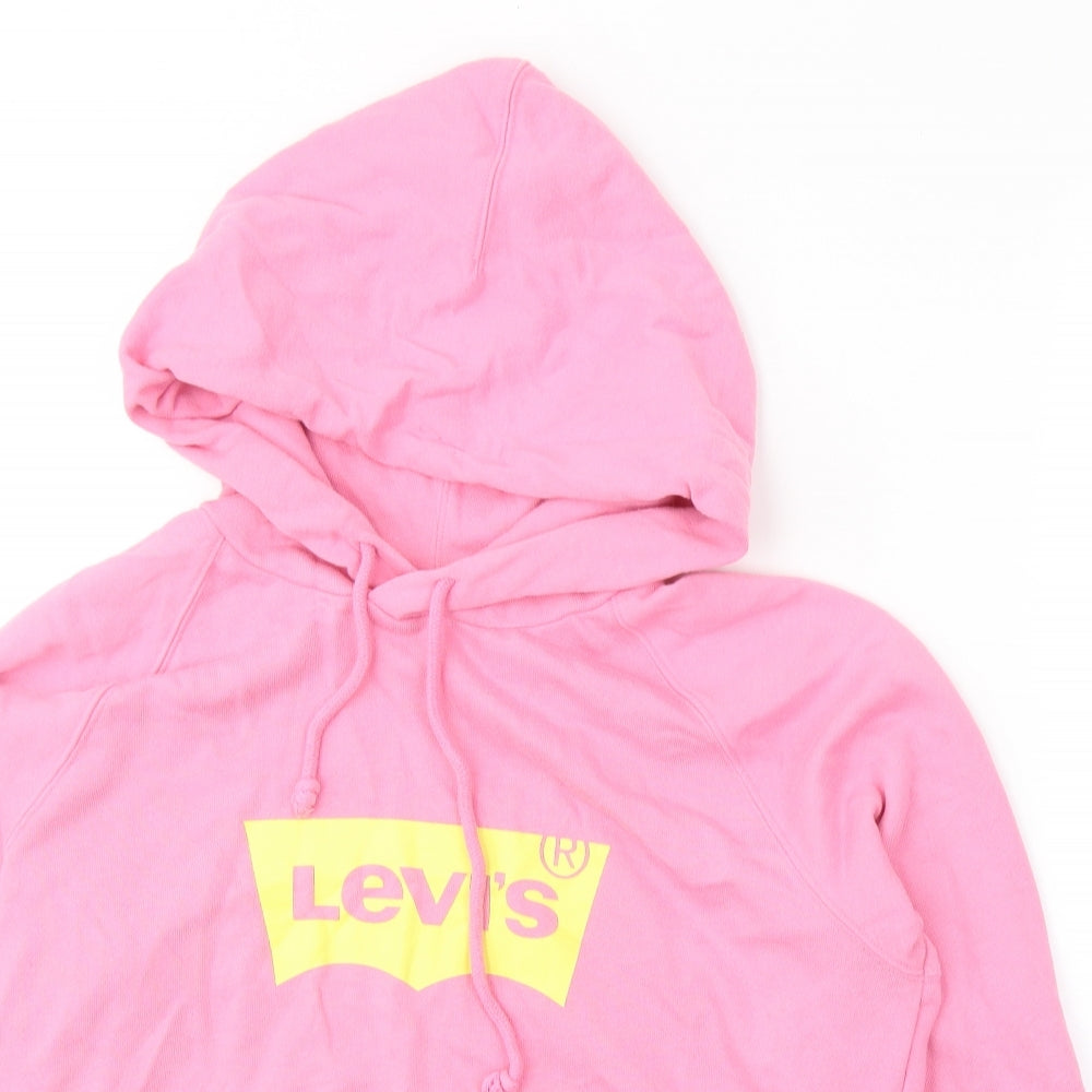 Levi's Womens Pink  Cotton Pullover Hoodie Size L  Pullover