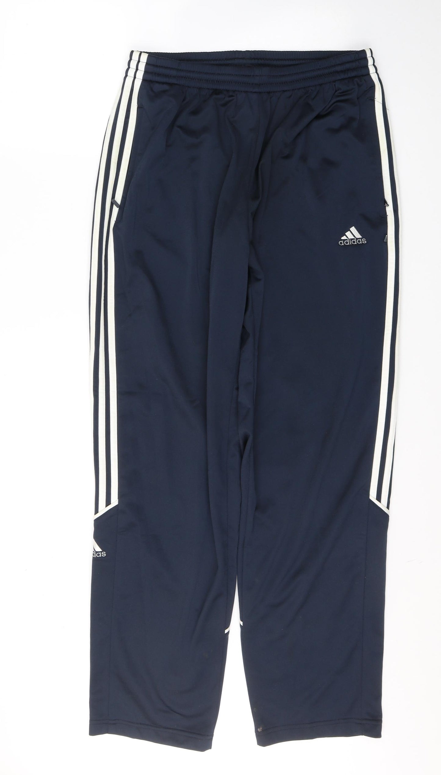adidas Mens Blue  Polyester Sweatpants Trousers Size 34 in L32 in Regular Pullover