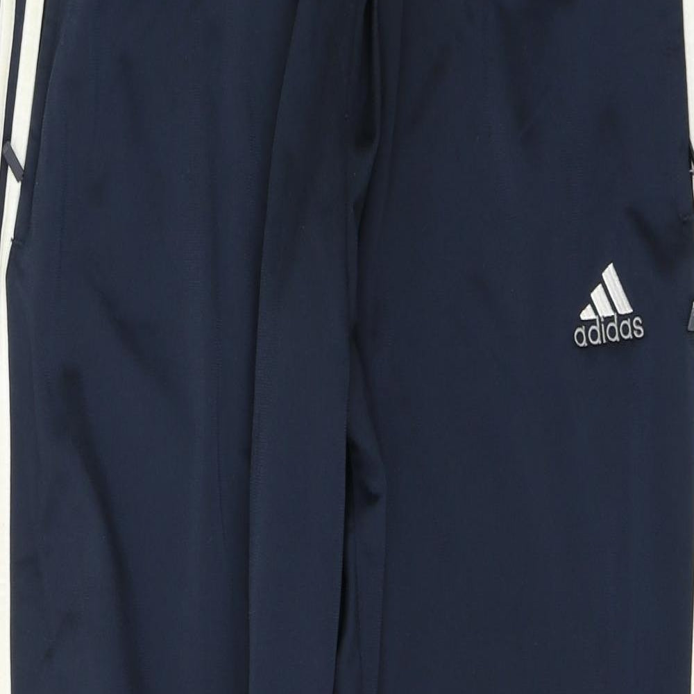 adidas Mens Blue  Polyester Sweatpants Trousers Size 34 in L32 in Regular Pullover