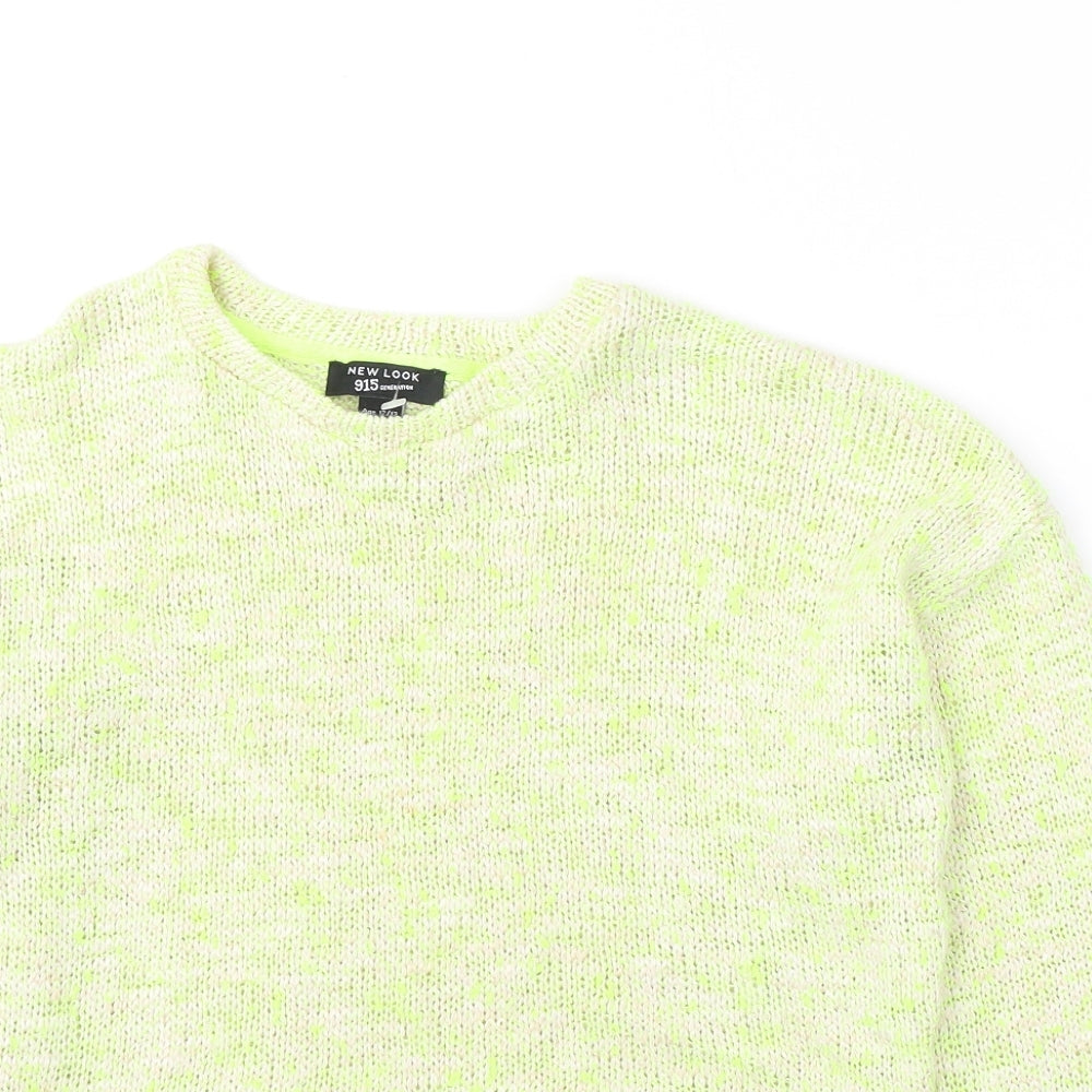 New Look Girls Green Round Neck  Acrylic Pullover Jumper Size 12-13 Years  Pullover