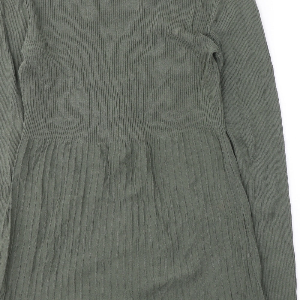 Monsoon Womens Green V-Neck  Cotton Cardigan Jumper Size 12