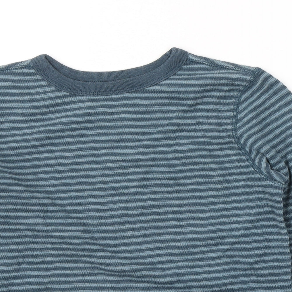 Gap Boys Blue Striped Cotton Pullover Casual Size 8-9 Years Round Neck Pullover