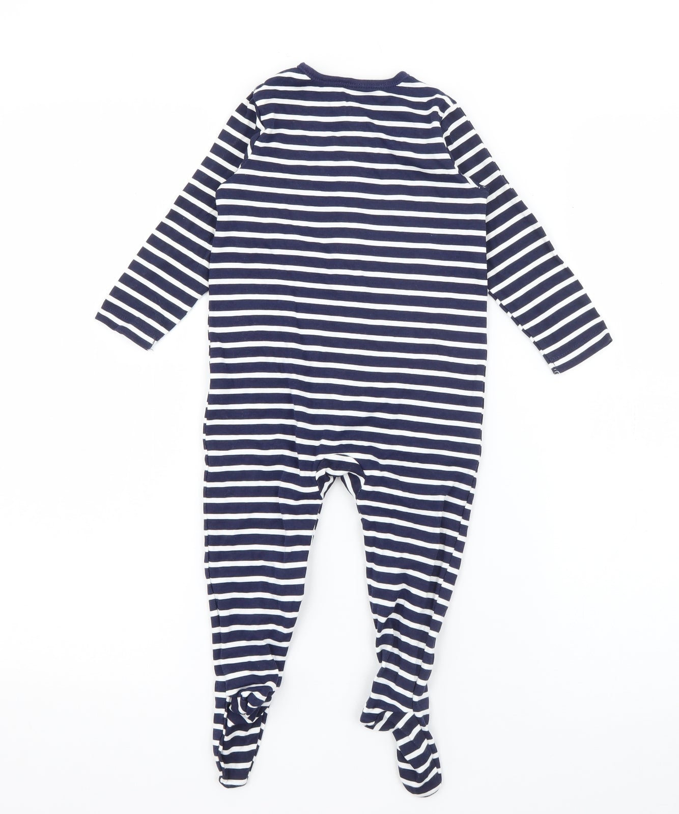 George Baby Blue Striped Cotton Babygrow One-Piece Size 9-12 Months  Snap - Batman