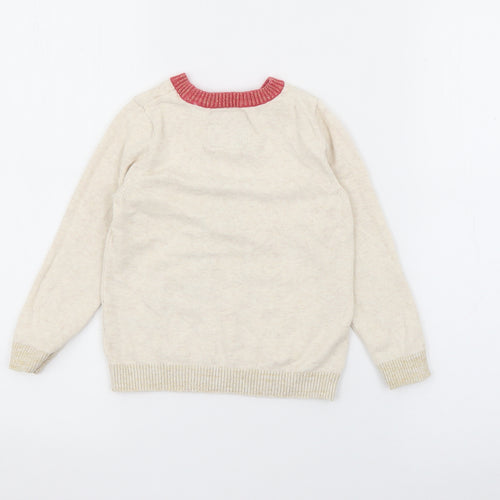 TU Girls Beige Crew Neck  Cotton Pullover Jumper Size 4 Years   - Horse