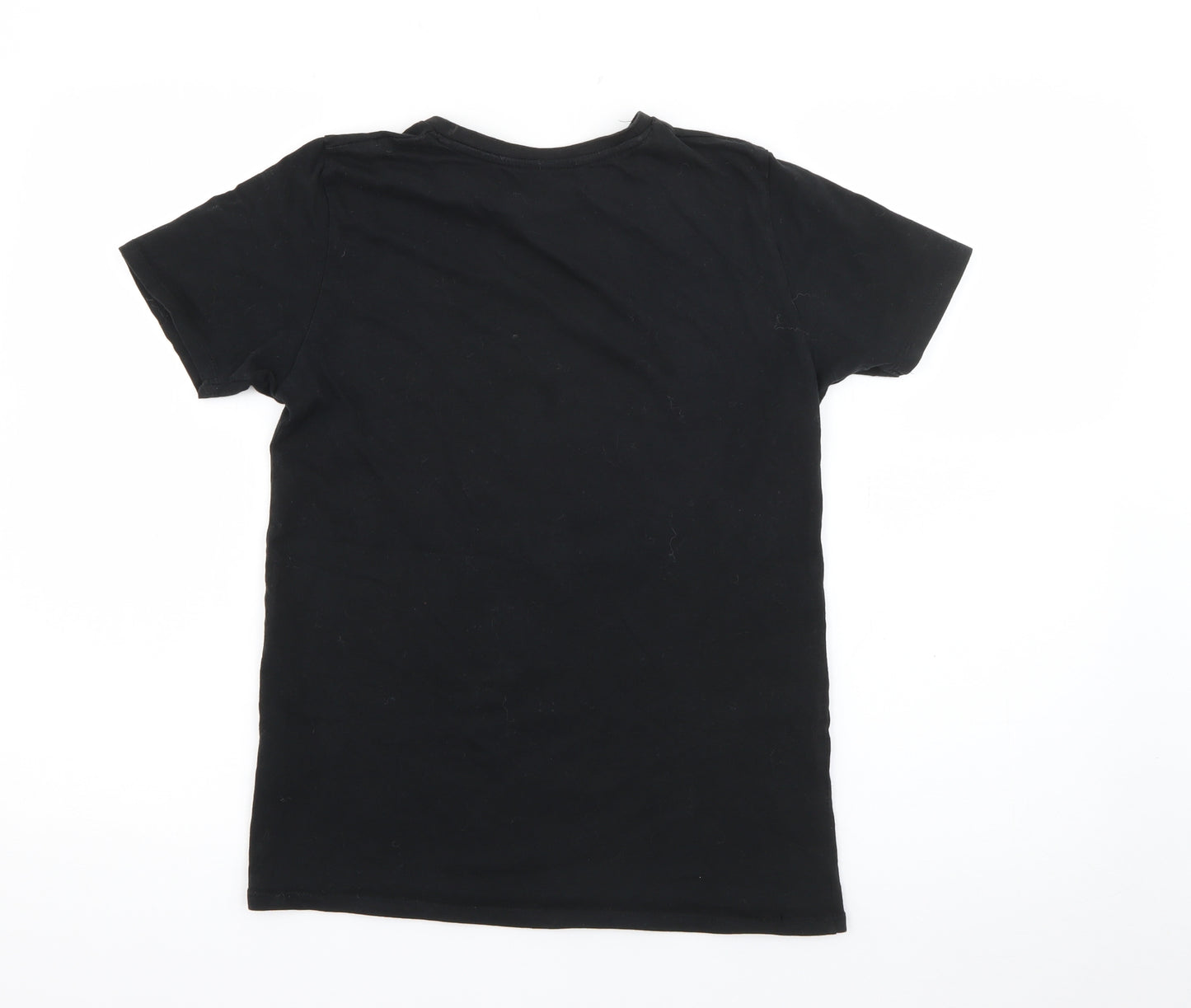 Pep & Co Girls Black  Cotton Pullover T-Shirt Size 12-13 Years Crew Neck