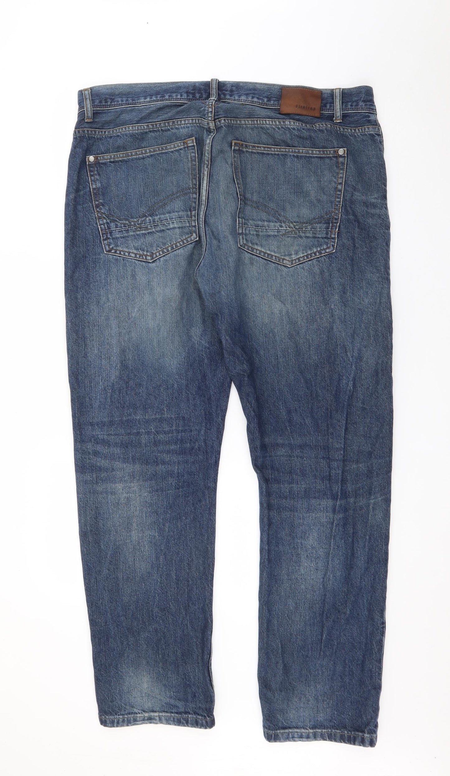 Firetrap Mens Blue  Cotton Straight Jeans Size 30 L29 in Regular Button