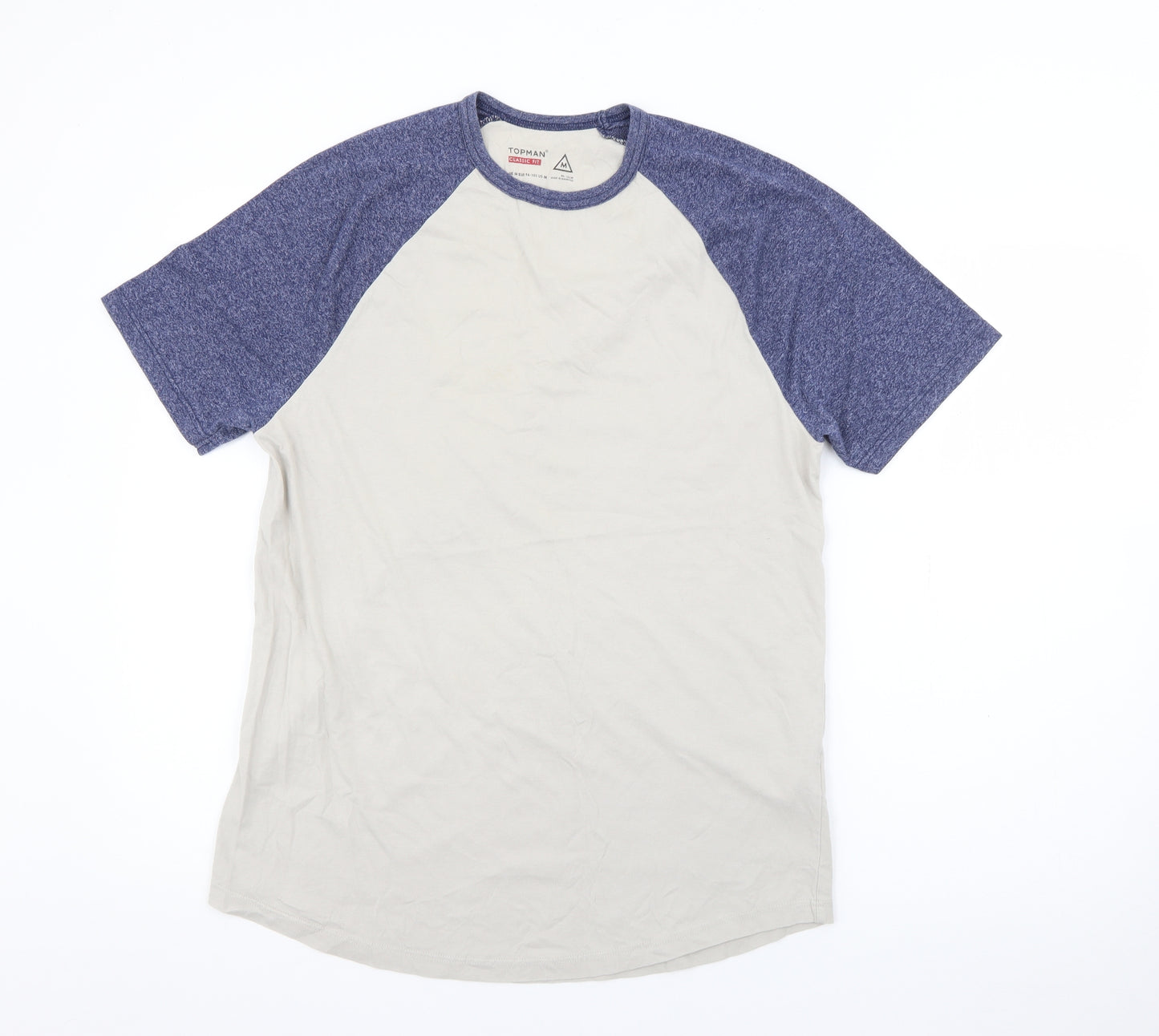 Topman Mens Blue  Cotton  T-Shirt Size M Crew Neck