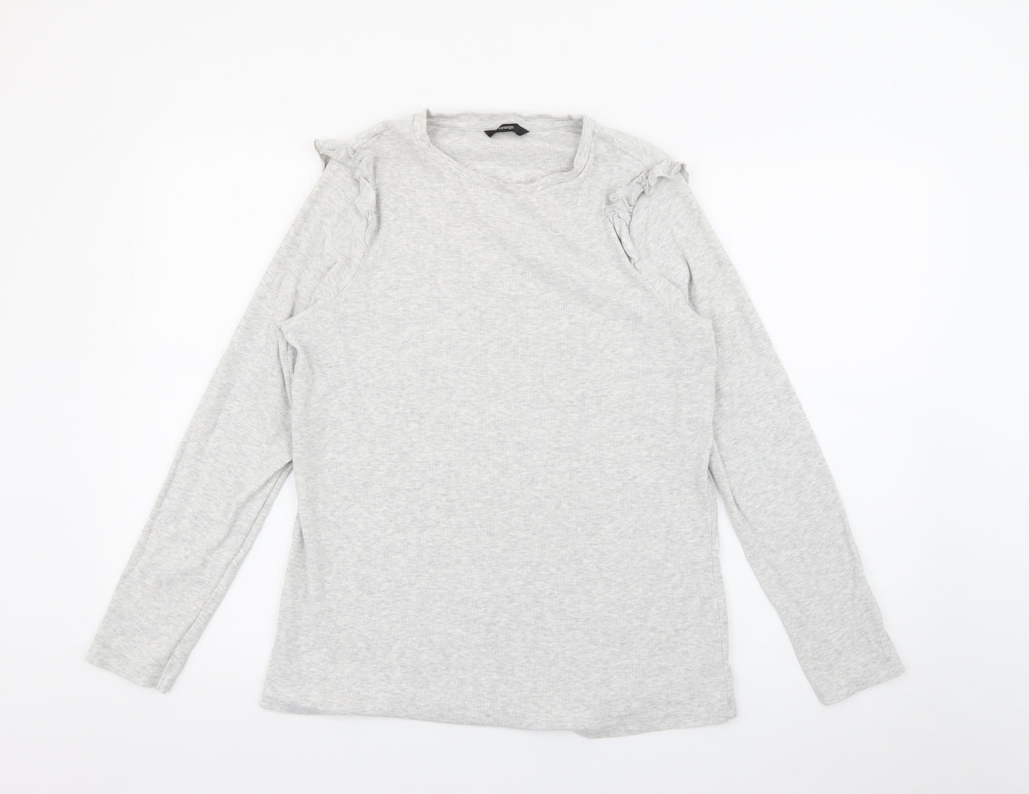 George Womens Grey Crew Neck  Cotton Pullover Jumper Size 18