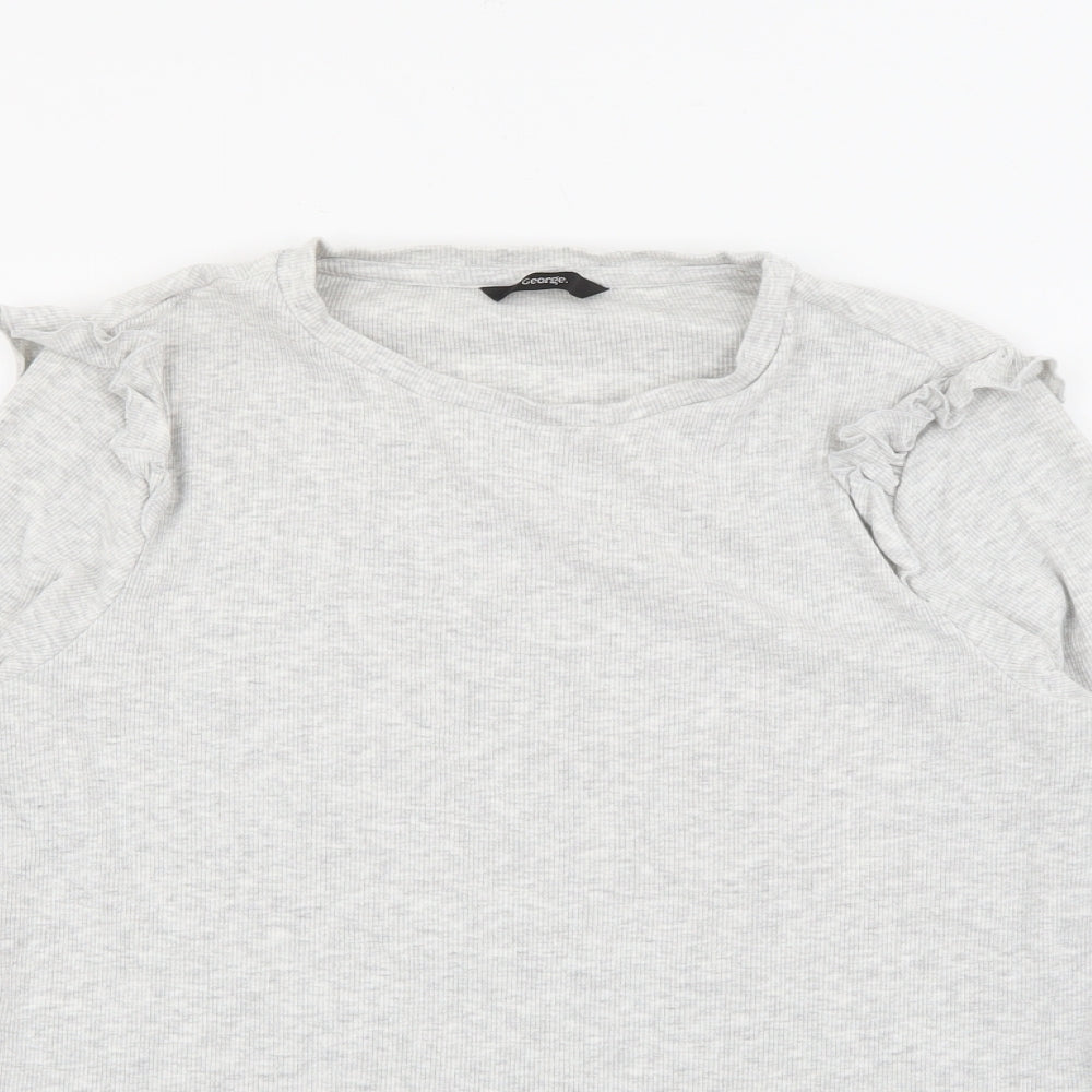 George Womens Grey Crew Neck  Cotton Pullover Jumper Size 18