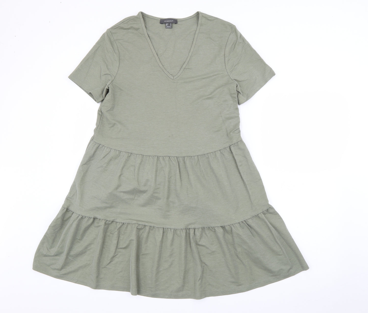 Primark Womens Green  Viscose Shift  Size 10  V-Neck