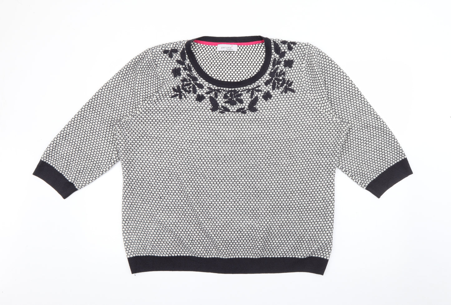 Per Una Womens White Scoop Neck  Acrylic Pullover Jumper Size 18