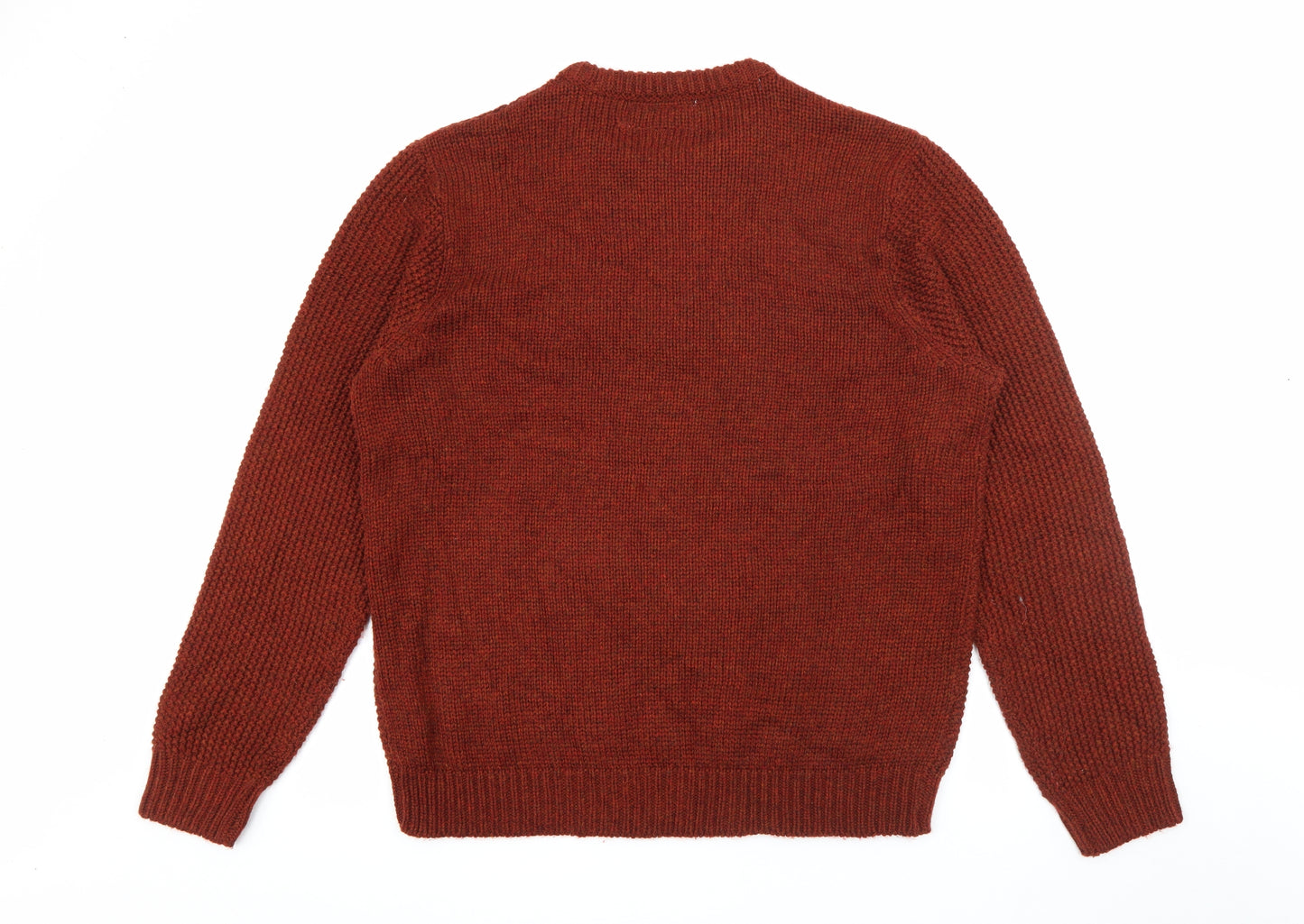 F&F Mens Red Crew Neck  Acrylic Pullover Jumper Size XL