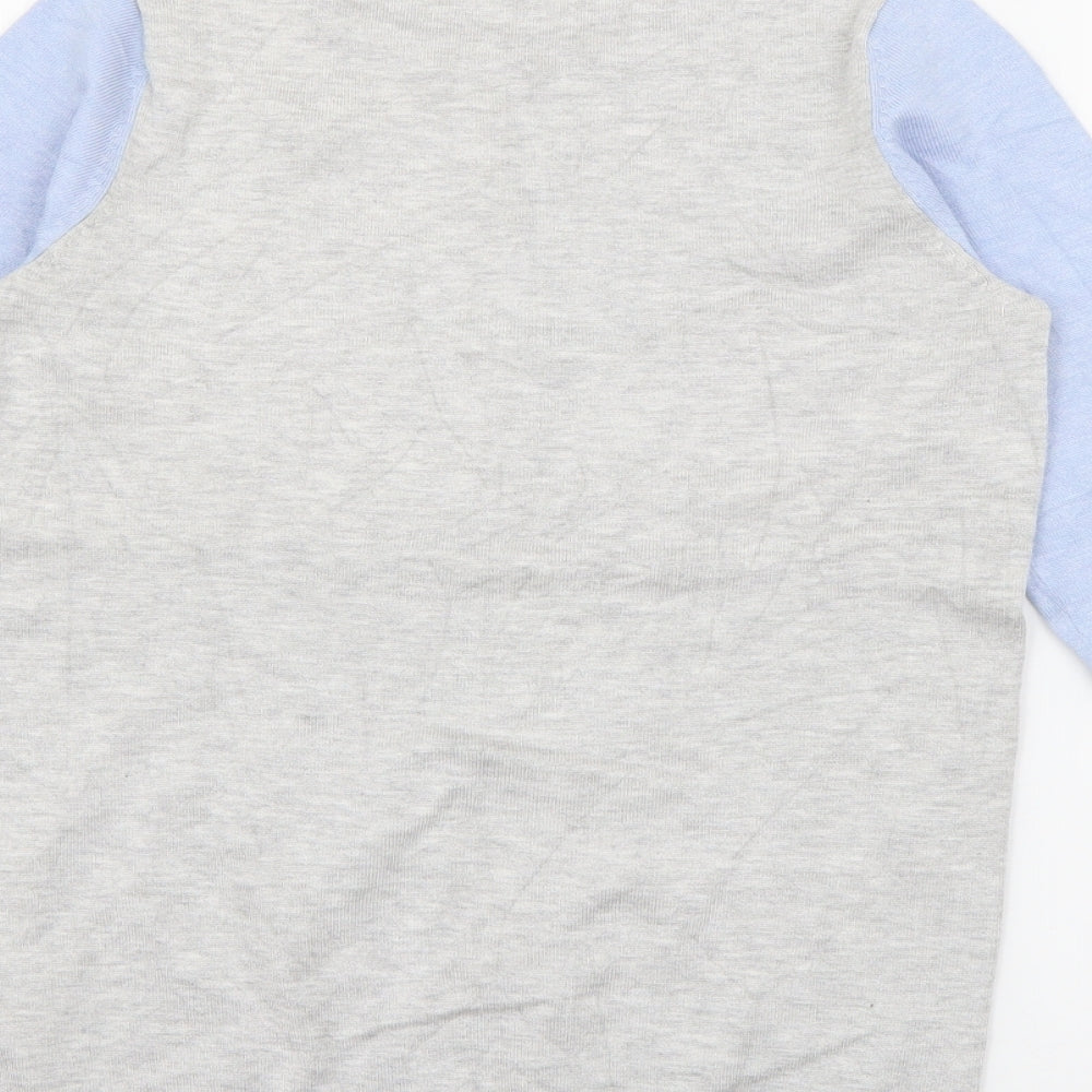 M&Co Womens Blue Crew Neck  Viscose Pullover Jumper Size 8