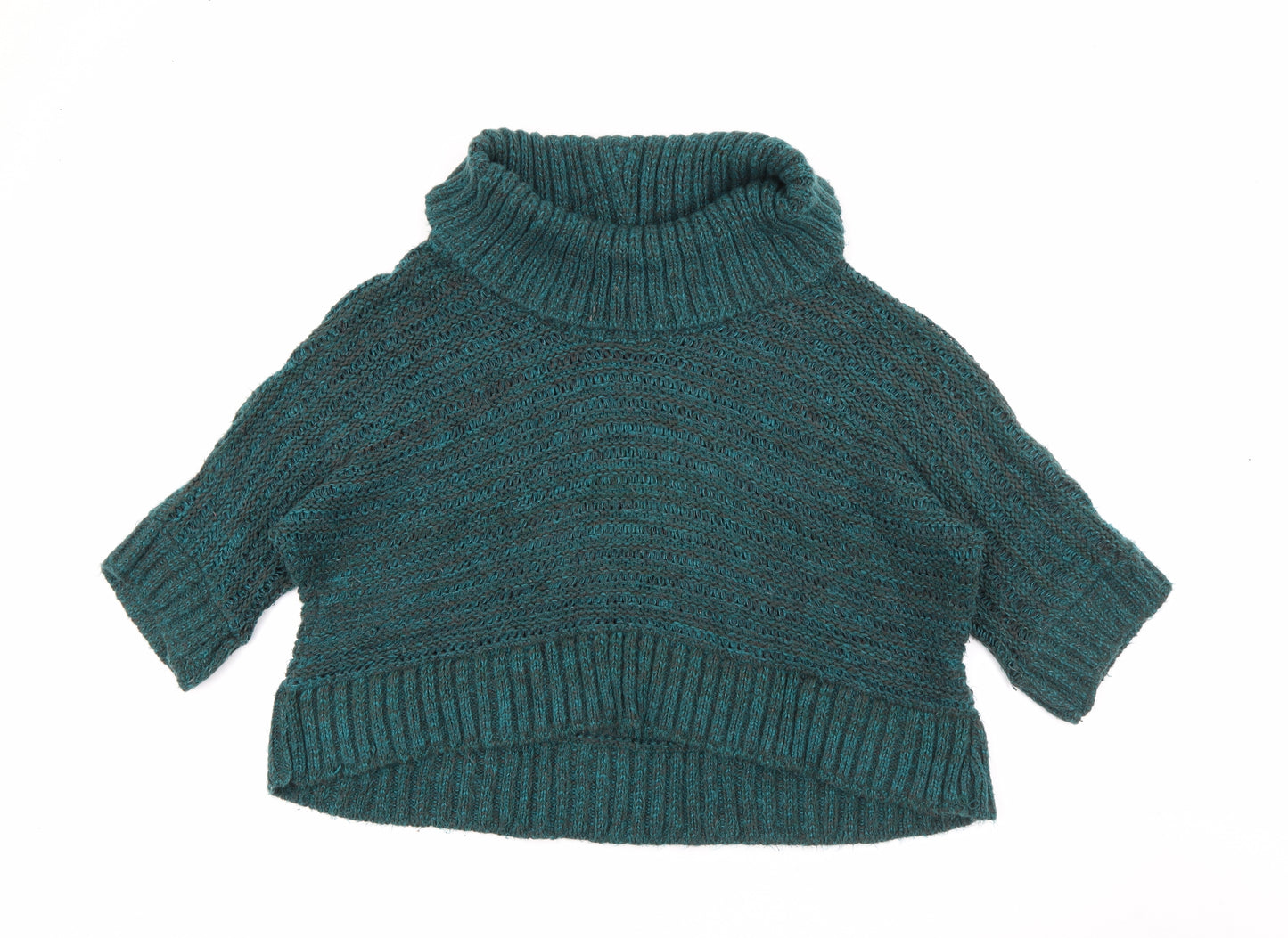 Warehouse Womens Blue Roll Neck  Acrylic Pullover Jumper Size 12