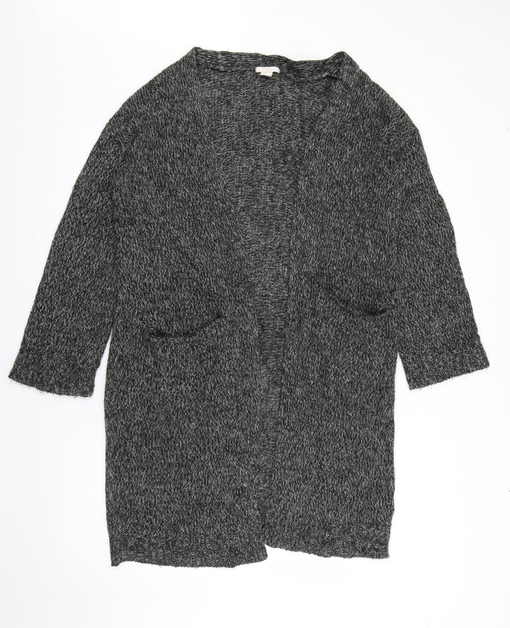 H&M Womens Grey V-Neck  Acrylic Cardigan Jumper Size S