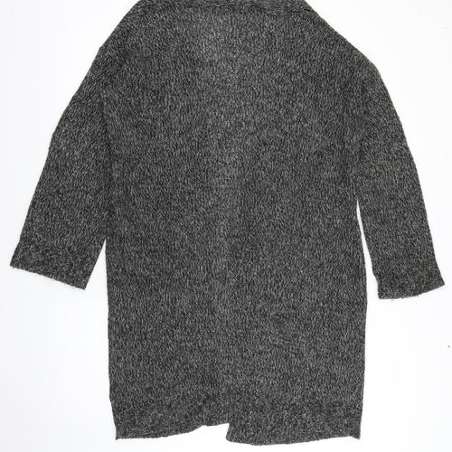H&M Womens Grey V-Neck  Acrylic Cardigan Jumper Size S