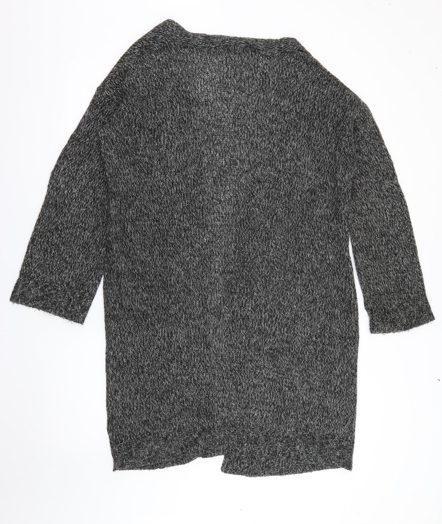 H&M Womens Grey V-Neck  Acrylic Cardigan Jumper Size S