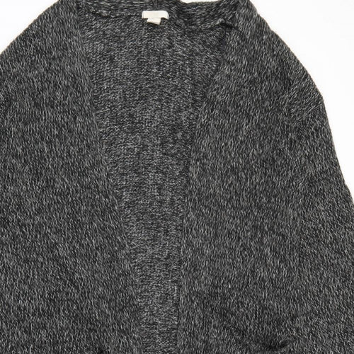 H&M Womens Grey V-Neck  Acrylic Cardigan Jumper Size S
