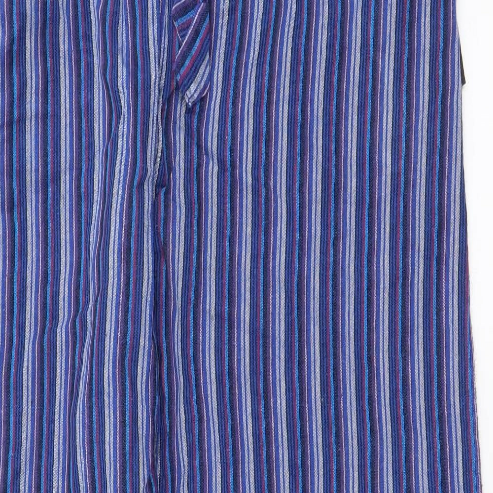 Gringo Mens Blue Striped Cotton Harem Trousers Size 2XL L29 in Regular Tie
