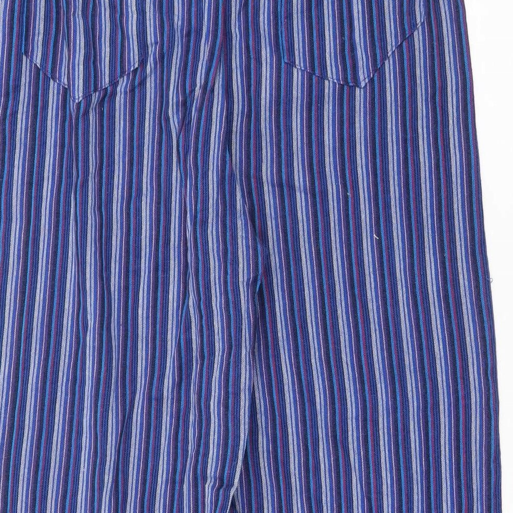 Gringo Mens Blue Striped Cotton Harem Trousers Size 2XL L29 in Regular Tie